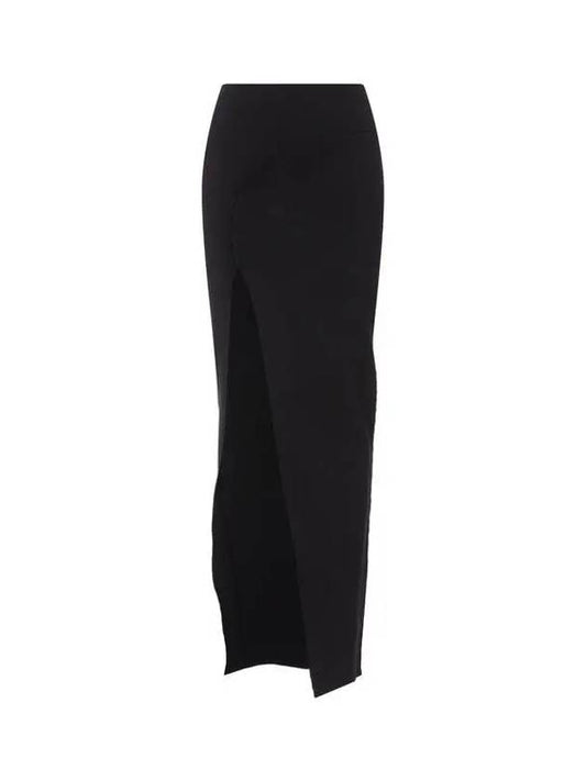 WOMEN Long Slit Slim Skirt Black - RICK OWENS - BALAAN 1