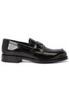 Men's Triangle Logo Leather Loafers Black - PRADA - BALAAN 2