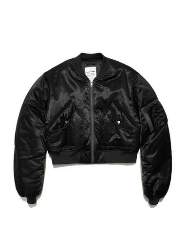 MA 1 Crop Aviation Bomber Jacket Black - SMITH ARMOR - BALAAN 1