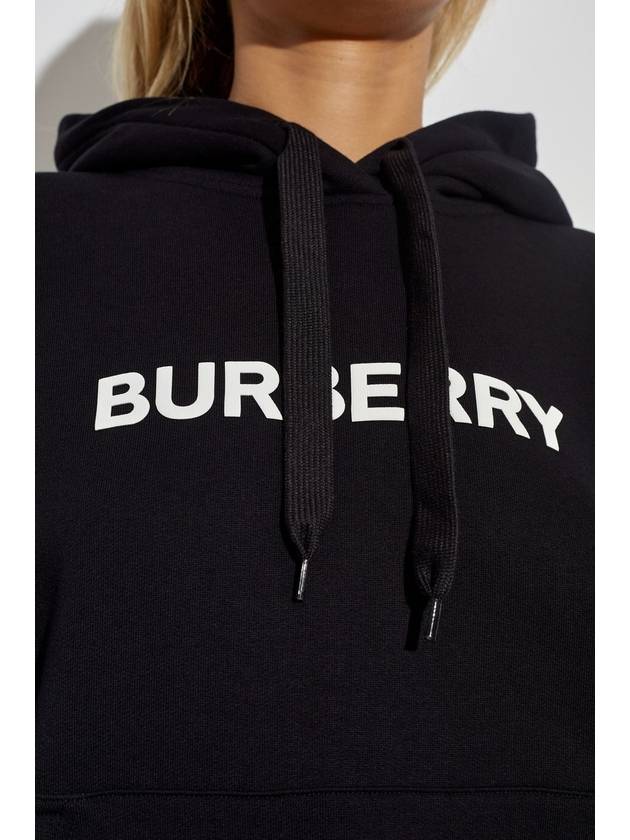 Logo Print Drawstring Hoodie Black - BURBERRY - BALAAN 6