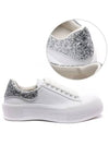 Deck Lace Up Plimsol Glitter Tab Low Top Sneakers White - ALEXANDER MCQUEEN - BALAAN 2