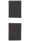 Pebble Grained Leather Double Card Wallet Black - THOM BROWNE - BALAAN 5