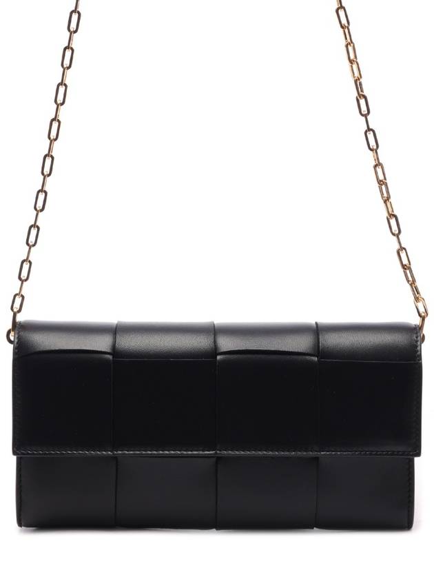 Intrecciato Chain Shoulder Bag Black - BOTTEGA VENETA - BALAAN 3