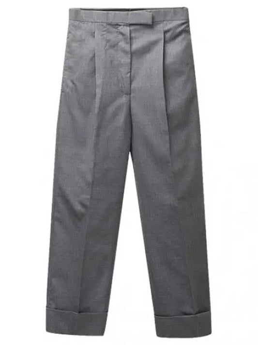 High waist 120 count twill wool pants women s cotton chino - THOM BROWNE - BALAAN 1