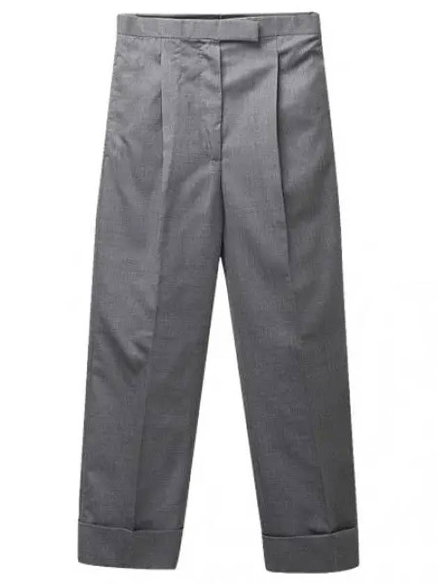 High waist 120 count twill wool pants cotton chinos - THOM BROWNE - BALAAN 1