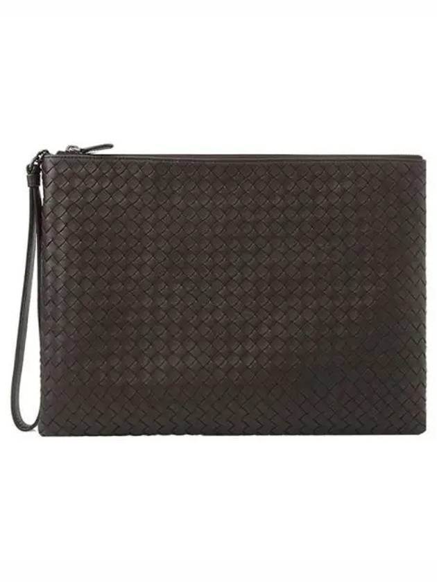 Intrecciato Strap Clutch Bag Espresso - BOTTEGA VENETA - BALAAN 2