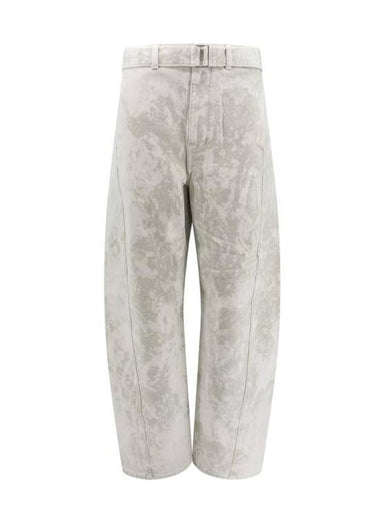 Twisted Belted Straight Pants White - LEMAIRE - BALAAN 1