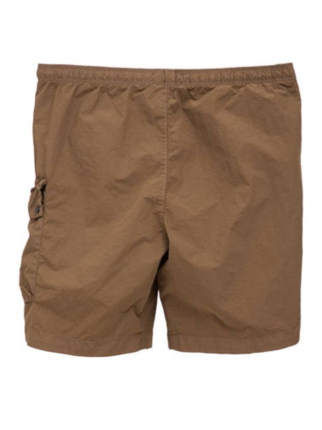 Lens Wappen Nylon Swim Shorts Brown - CP COMPANY - BALAAN 3