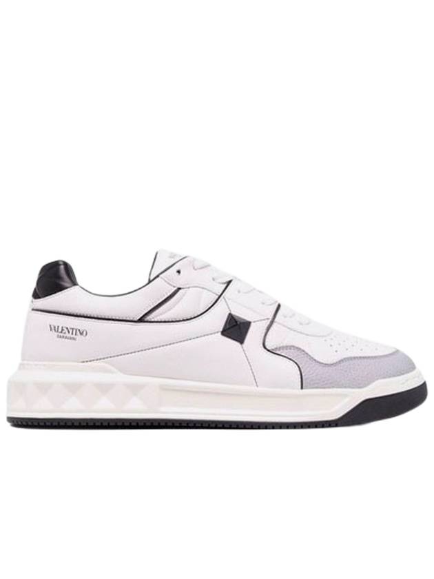 One Stud Leather Low Top Sneakers White - VALENTINO - BALAAN 2