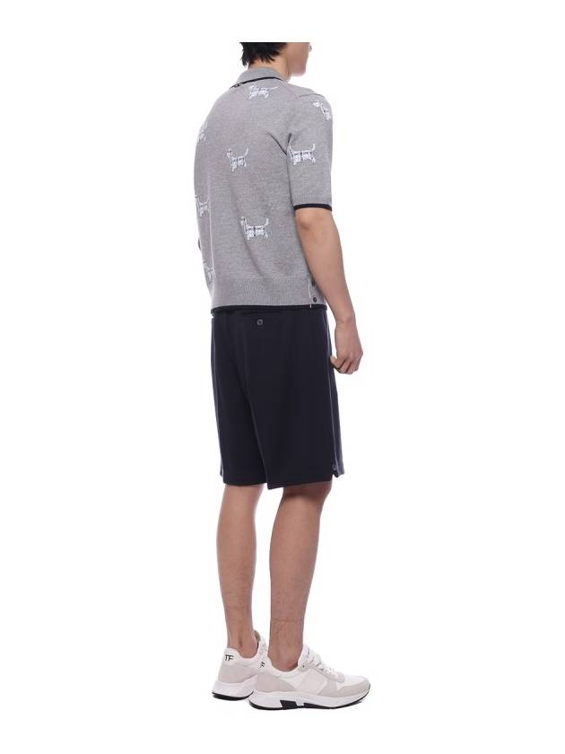 Hector Diagonal Virgin Wool Short Sleeve Polo Shirt Grey - THOM BROWNE - BALAAN 7