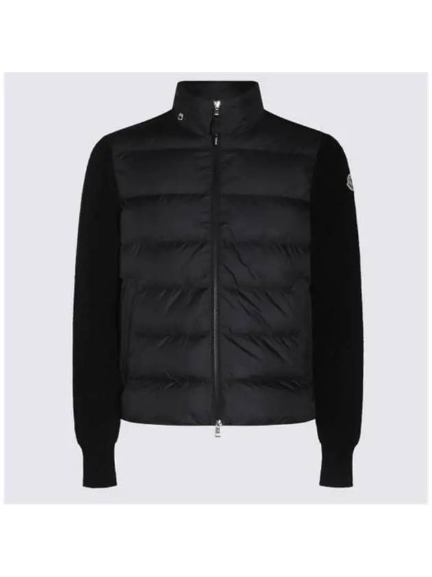 Padded Wool Zip-Up Hoodie Black - MONCLER - BALAAN 2