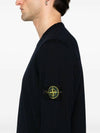 Logo Patch Crewneck Virgin Wool Knit Top Navy - STONE ISLAND - BALAAN 7