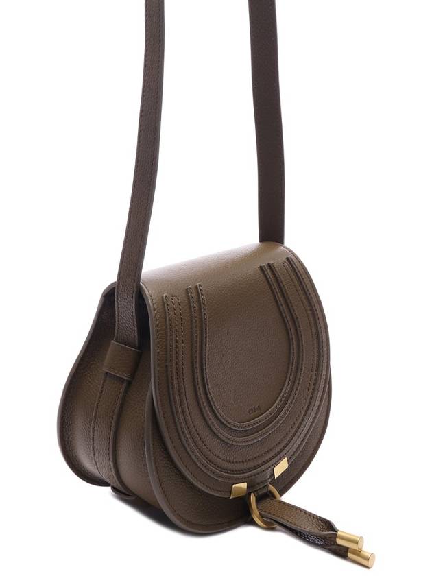 Marcie Saddle Small Grained Leather Cross Bag Khaki - CHLOE - BALAAN 4