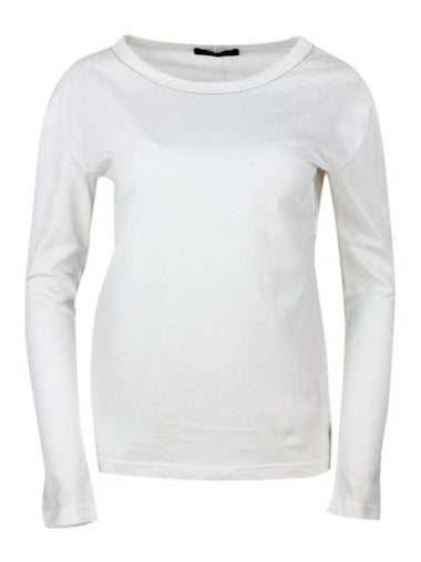 Lightweight Cotton Jersey Long Sleeve T-Shirt  White - FABIANA FILIPPI - BALAAN 1