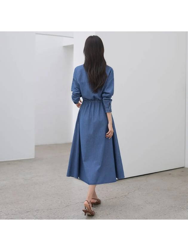 Marodi denim string long dress - MONO AT.D - BALAAN 3