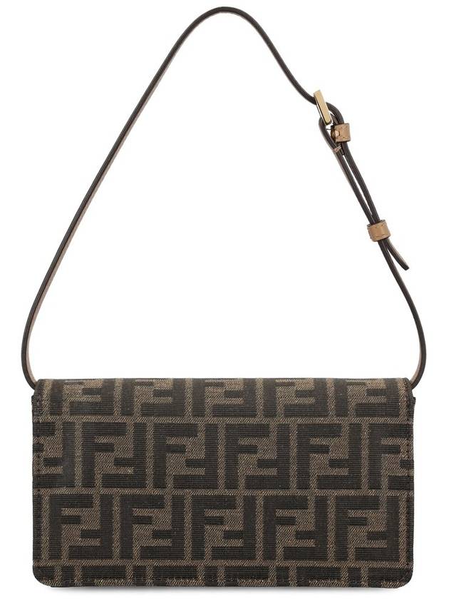 Baguette FF Fabric Shoulder Long Wallet Brown - FENDI - BALAAN 5