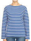 Women's Meridame II Striped Long Sleeve T-Shirt White Blue - SAINT JAMES - BALAAN 2