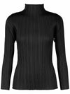 Pleated please basic half neck long sleeve t shirt - ISSEY MIYAKE - BALAAN 1