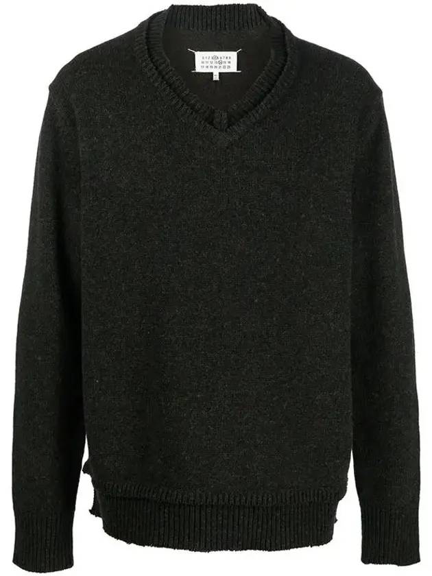 Men's 4 Stitch Elbow Patch Knit Top Dark Green - MAISON MARGIELA - BALAAN 1