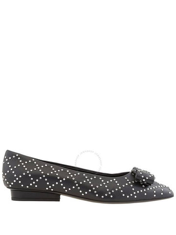 Salvatore Ferragamo Ladies Black Viva Embellished Ballet Flats, Size 7 - SALVATORE FERRAGAMO - BALAAN 1