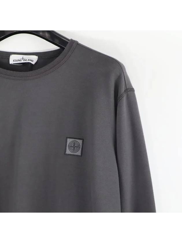 Patch Logo Cotton Sweatshirt Charcoal - STONE ISLAND - BALAAN 3