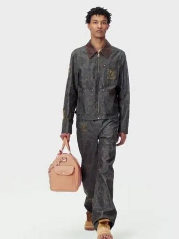 Embroidered denim workwear jacket 1AFWXP - LOUIS VUITTON - BALAAN 1