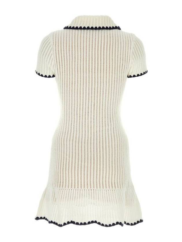 Women's Crochet Collar Short Dress Cream - SELF PORTRAIT - BALAAN 3