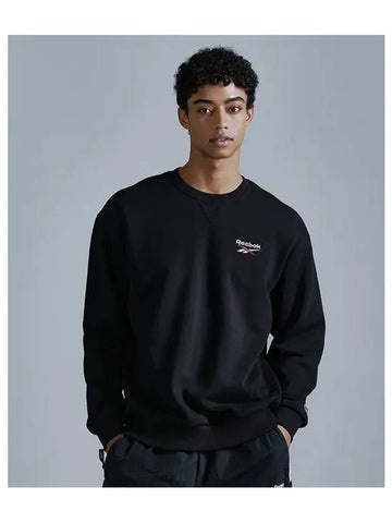 Lettering brushed sweatshirt black - REEBOK - BALAAN 1