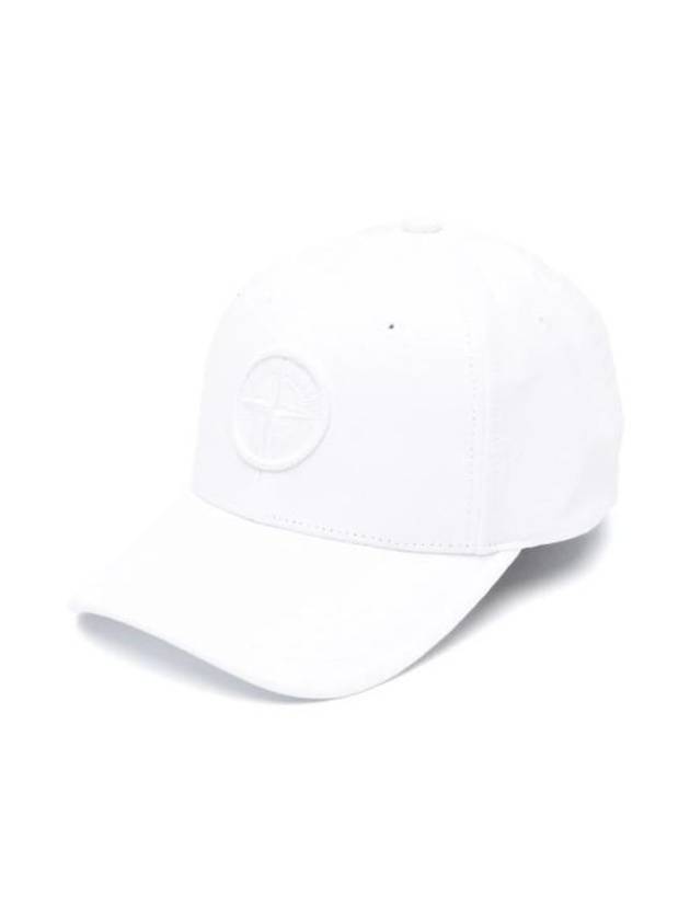 Kids Embroidery Logo Cotton Ball Cap White - STONE ISLAND - BALAAN 1