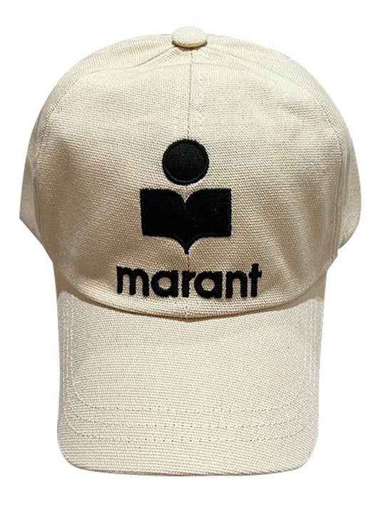 TYRONY embroidered logo ball cap hat ecru black CQ001XFA A1C09A ECBK - ISABEL MARANT ETOILE - BALAAN 1