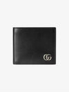 GG Marmont Leather Half Wallet Black - GUCCI - BALAAN 2