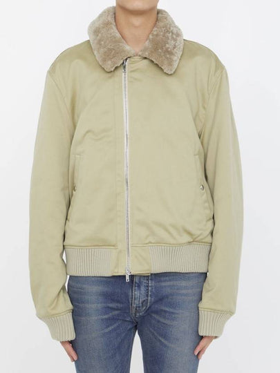 cotton shearling bomber jacket hunter - BURBERRY - BALAAN 2