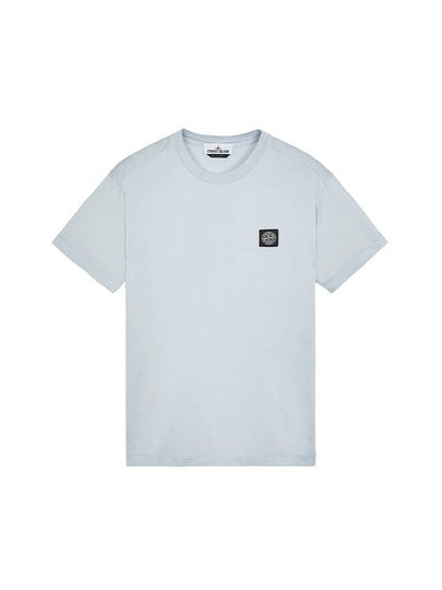 Logo Patch Short Sleeve T-Shirt Blue - STONE ISLAND - BALAAN 2