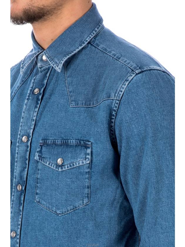 Flap Pocket Denim Long Sleeve Shirt Light Blue - TOM FORD - BALAAN 4