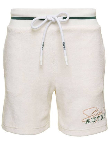 White Bermuda Shorts With Drawstring And Staple X Logo Detail In Jersey Man - AUTRY - BALAAN 1