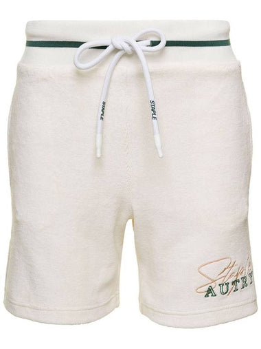 White Bermuda Shorts With Drawstring And Staple X Logo Detail In Jersey Man - AUTRY - BALAAN 1