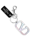 V Logo Signature Key Holder Silver - VALENTINO - BALAAN 3