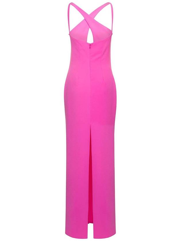 Pink Halterneck Petal Cutout Dress In Tech Fabric Woman - MONOT - BALAAN 2