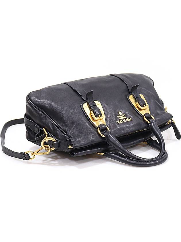 Prada BN1903 Black Soft Calfskin Gold Lettering Logo 2WAY - PRADA - BALAAN 4