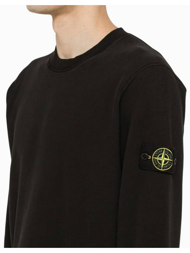 Ghost Piece Cotton Stretch Fleece Sweatshirt Black - STONE ISLAND - BALAAN 4