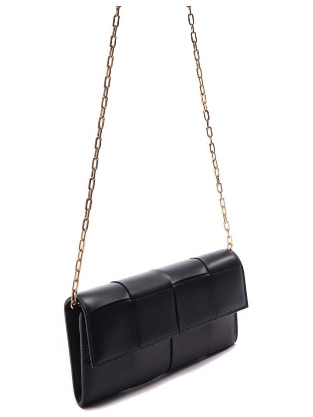 Intrecciato Chain Shoulder Bag Black - BOTTEGA VENETA - BALAAN 4