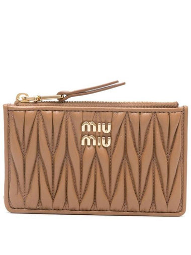 Miu Miu Matelassé Zipped Card Holder - MIU MIU - BALAAN 1