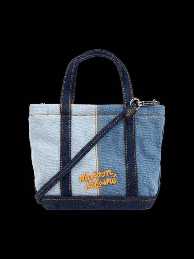 Fox Head Denim Tote Bag Blue - MAISON KITSUNE - BALAAN 3