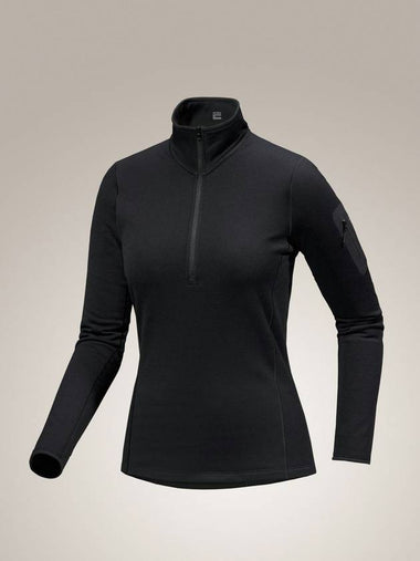 Kyanite Baselayer Zip Neck Long Sleeve T-Shirt Black - ARC'TERYX - BALAAN 1