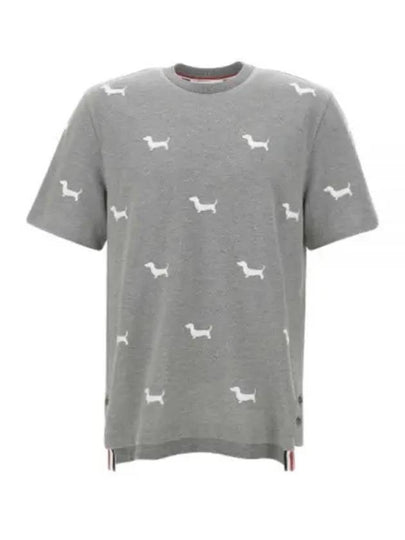 Classic Pique Hector Short Sleeve T-Shirt Grey - THOM BROWNE - BALAAN 2