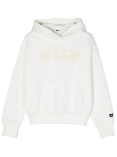 Kids Logo Hoodie White F3MSJUHS177 013 - MSGM - BALAAN 1