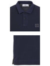 Men's Logo Patch Cotton Short Sleeve Polo Shirt Avio Blue - STONE ISLAND - BALAAN 6