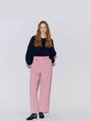 Button Point Wool Pintuck Wide Slacks Pink - OPENING SUNSHINE - BALAAN 4