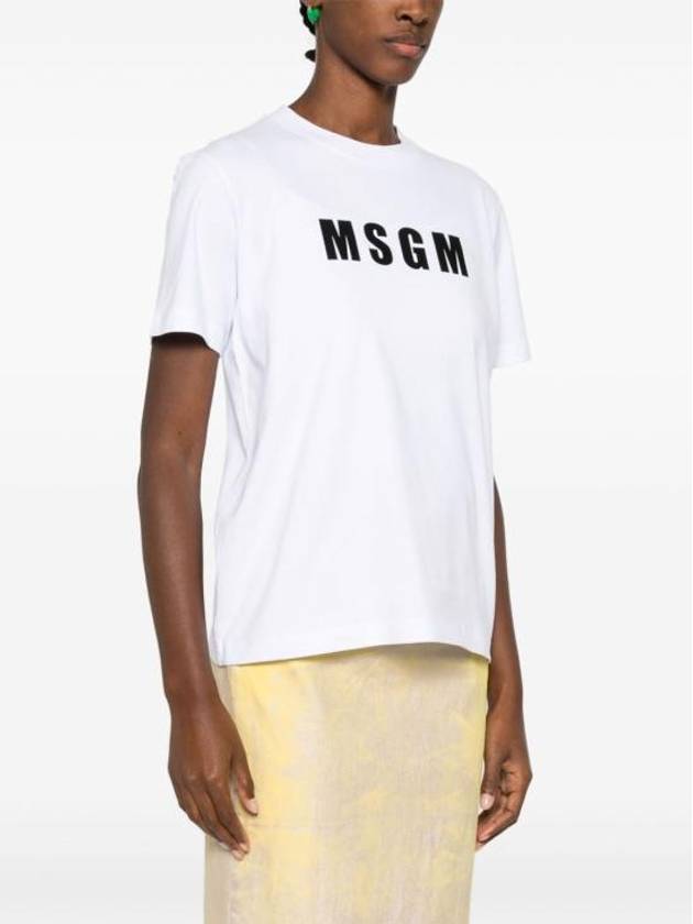 Logo Print Cotton Short Sleeve T-Shirt White - MSGM - BALAAN 5