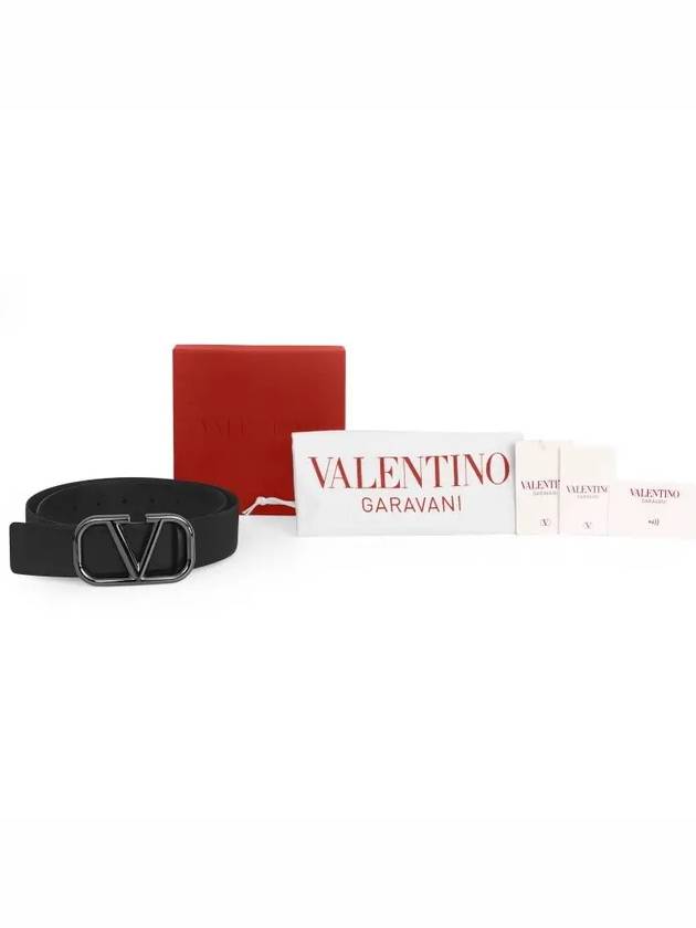 Buckle Leather Belt Black - VALENTINO - BALAAN 5